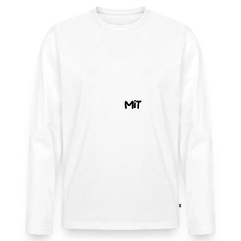 Mit Wanderschuhen - Männer Premium Bio Langarmshirt - Weiß - Vorne - Nico (187cm)