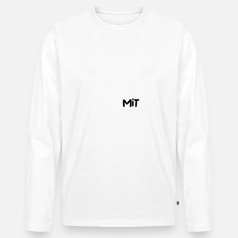 Mit Wanderschuhen - Männer Premium Bio Langarmshirt - Weiß