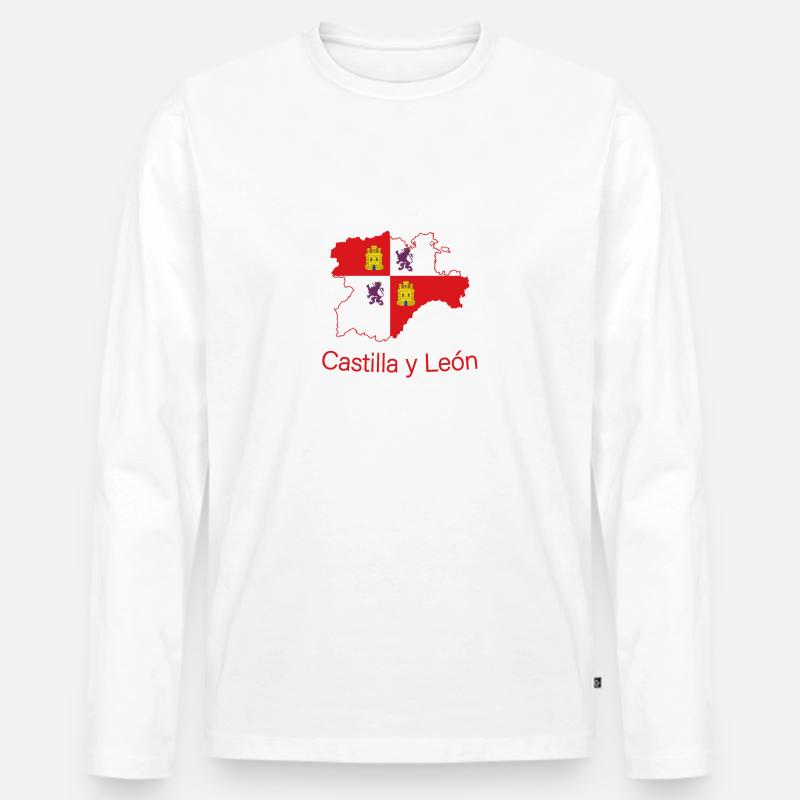 Kastilien-León - Männer Premium Bio Langarmshirt - Weiß