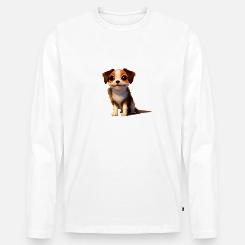 welpe 2 - Männer Premium Bio Langarmshirt - Weiß