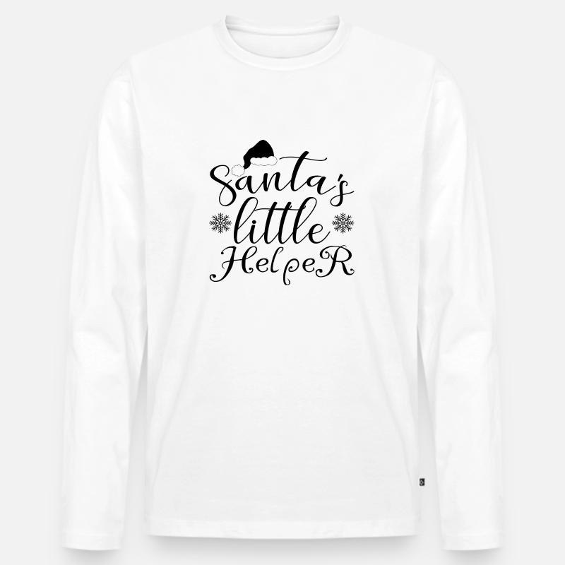Santa´s Little Helper - Männer Premium Bio Langarmshirt - Weiß