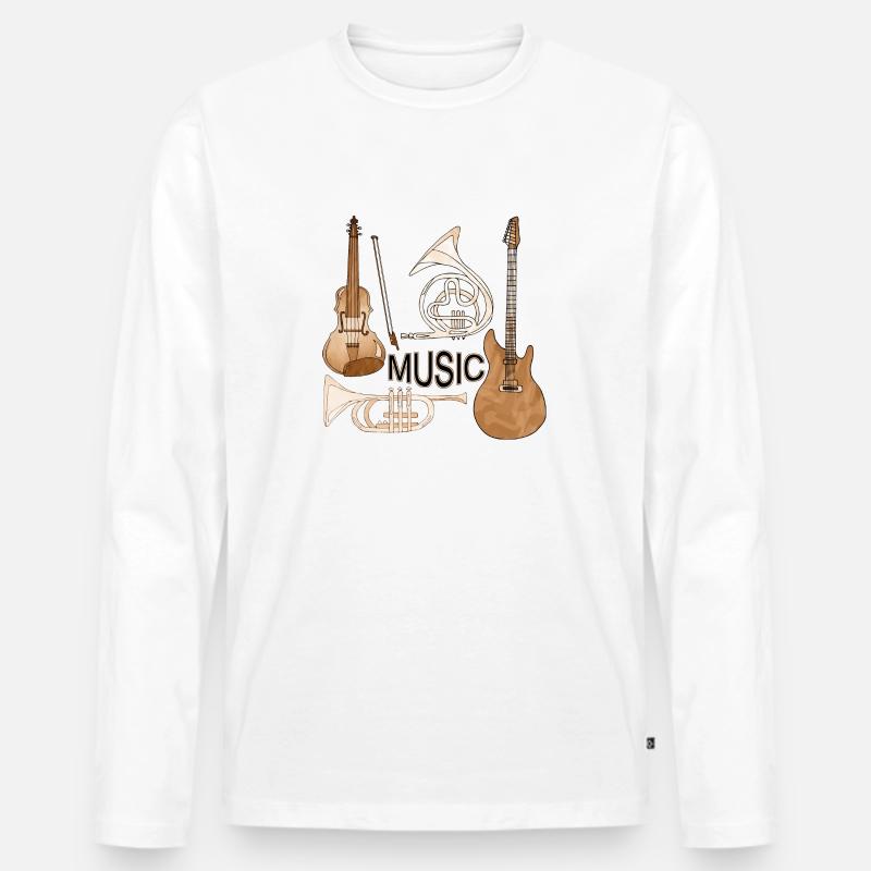 Musikinstrumente - Männer Premium Bio Langarmshirt - Weiß