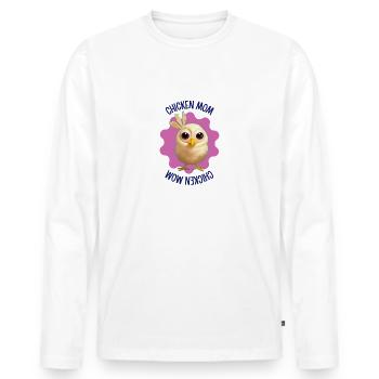 Chicken Mom - Männer Premium Bio Langarmshirt - Weiß - Vorne - Nico (187cm)
