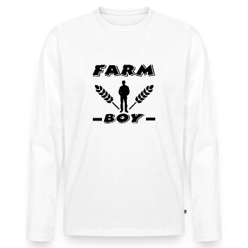 Ferme - T-shirt manches longues Premium bio Homme - blanc - Devant - Nico (187cm)