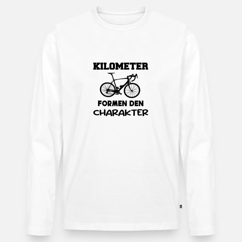 Kilometer formen den Charakter - Männer Premium Bio Langarmshirt - Weiß