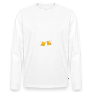 Elle mange pour deux je bois pour trois - T-shirt manches longues Premium bio Homme - blanc - Devant - Nico (187cm)