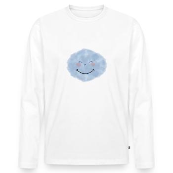 Nuage smile - T-shirt manches longues Premium bio Homme - blanc - Devant - Nico (187cm)
