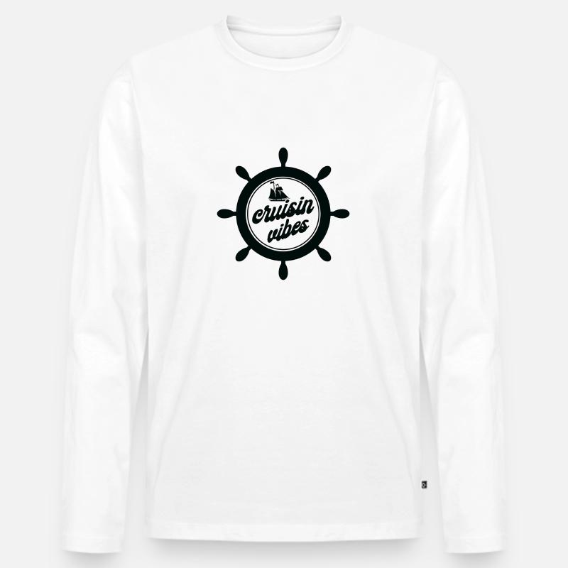 Cruisin Vibes - Männer Premium Bio Langarmshirt - Weiß