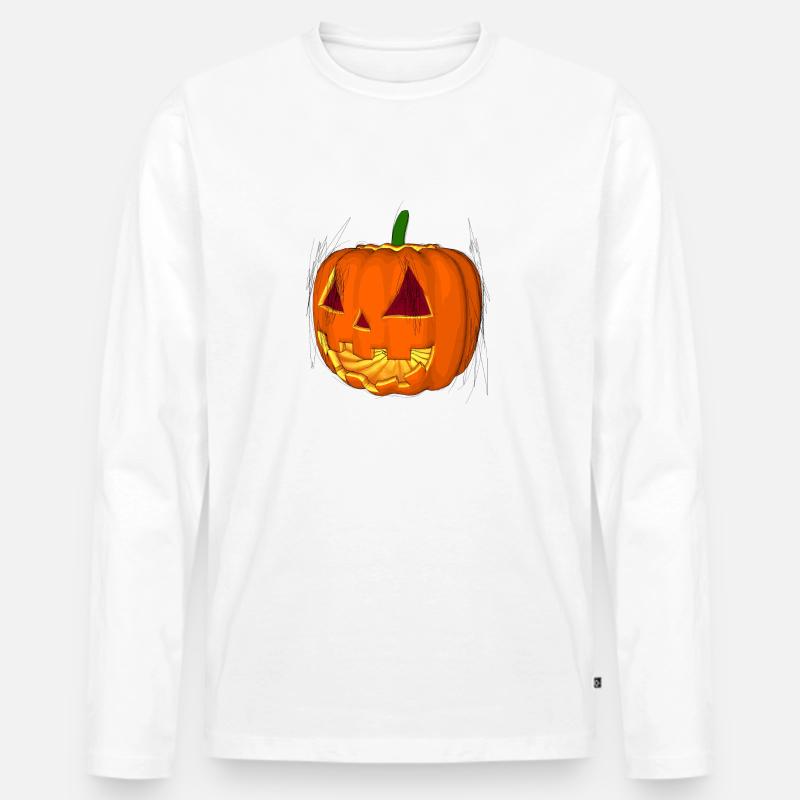 Hallloween - Männer Premium Bio Langarmshirt - Weiß