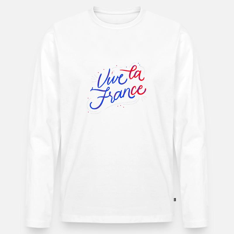 Es lebe das Frankreich - Männer Premium Bio Langarmshirt - Weiß