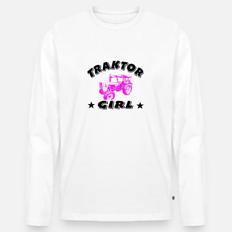 Traktor - Männer Premium Bio Langarmshirt - Weiß