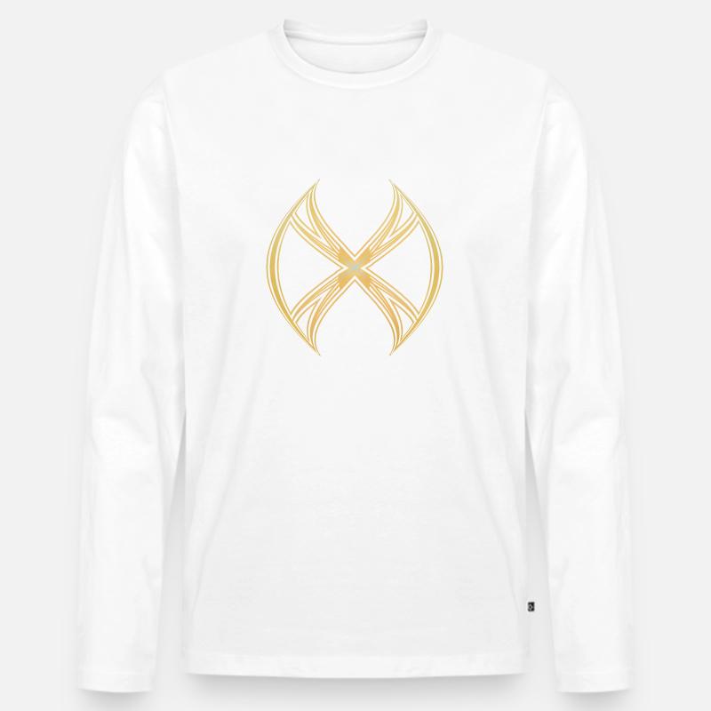 golden X darkstorm - Männer Premium Bio Langarmshirt - Weiß