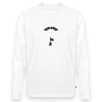 C’est le territoire du rock - T-shirt manches longues Premium bio Homme - blanc - Devant - Nico (187cm)
