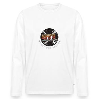 Northern Soul Keep the Faith Vintage - Men's Premium Organic Long Sleeve Shirt - white - Front - Nico (187cm)