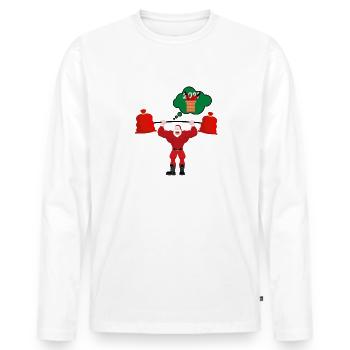 Passend zum Weihnachtsmann - Männer Premium Bio Langarmshirt - Weiß - Vorne - Nico (187cm)