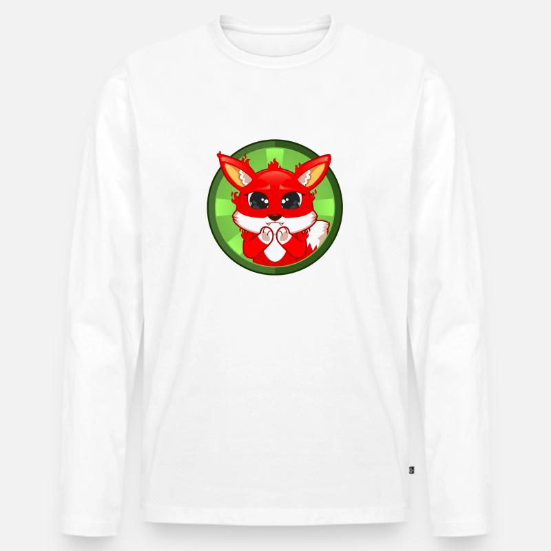 Fuchs große Augen - Männer Premium Bio Langarmshirt - Weiß