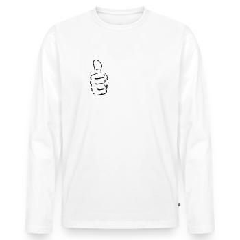 Vêtements pour handballeurs - T-shirt manches longues Premium bio Homme - blanc - Devant - Nico (187cm)