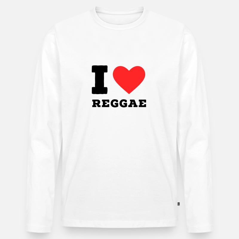 Ich liebe Reggae - Männer Premium Bio Langarmshirt - Weiß