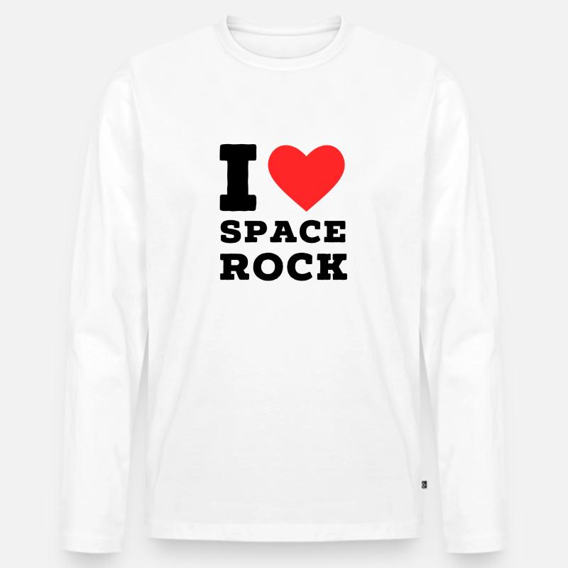 Ich liebe Space Rock - Männer Premium Bio Langarmshirt - Weiß