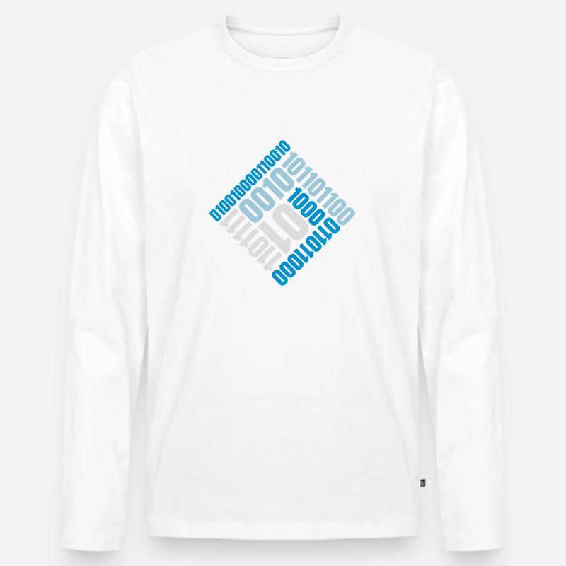 Binär Code Programm Sprache - Männer Premium Bio Langarmshirt - Weiß