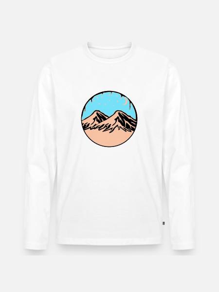 Starry Sky Mountains - Men's Premium Organic Long Sleeve Shirt - white