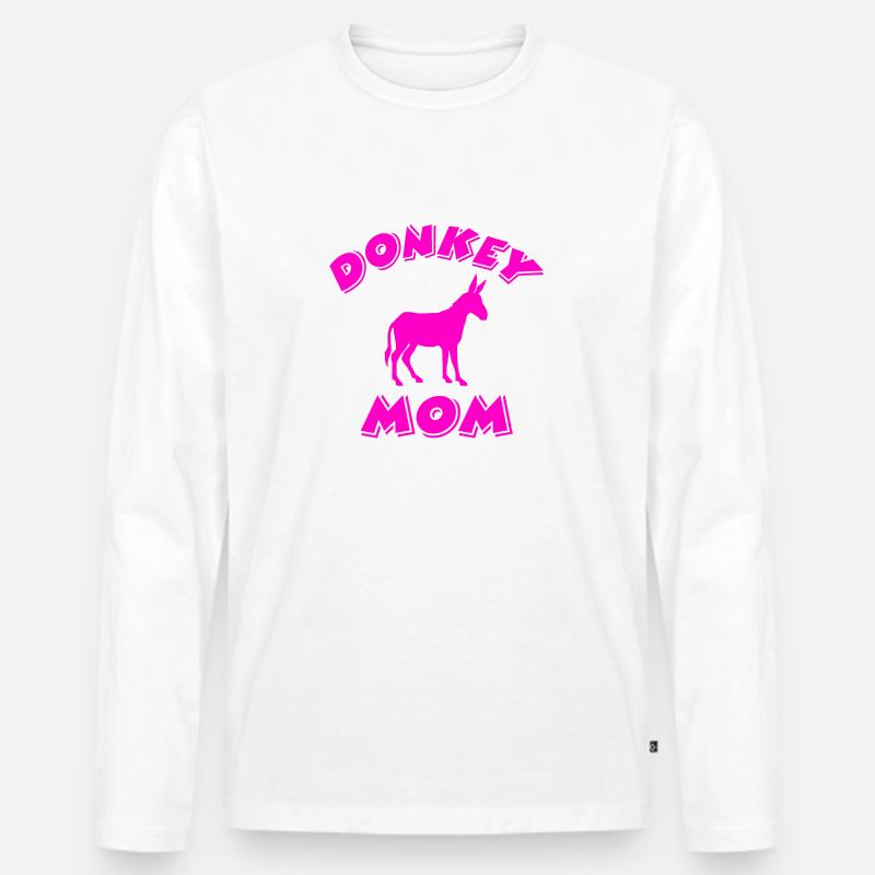Esel - Männer Premium Bio Langarmshirt - Weiß