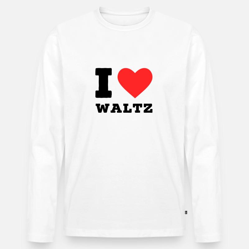Ich liebe Walzer - Männer Premium Bio Langarmshirt - Weiß
