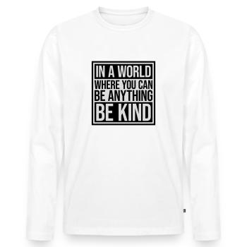 Vous pouvez être gentil - T-shirt manches longues Premium bio Homme - blanc - Devant - Nico (187cm)