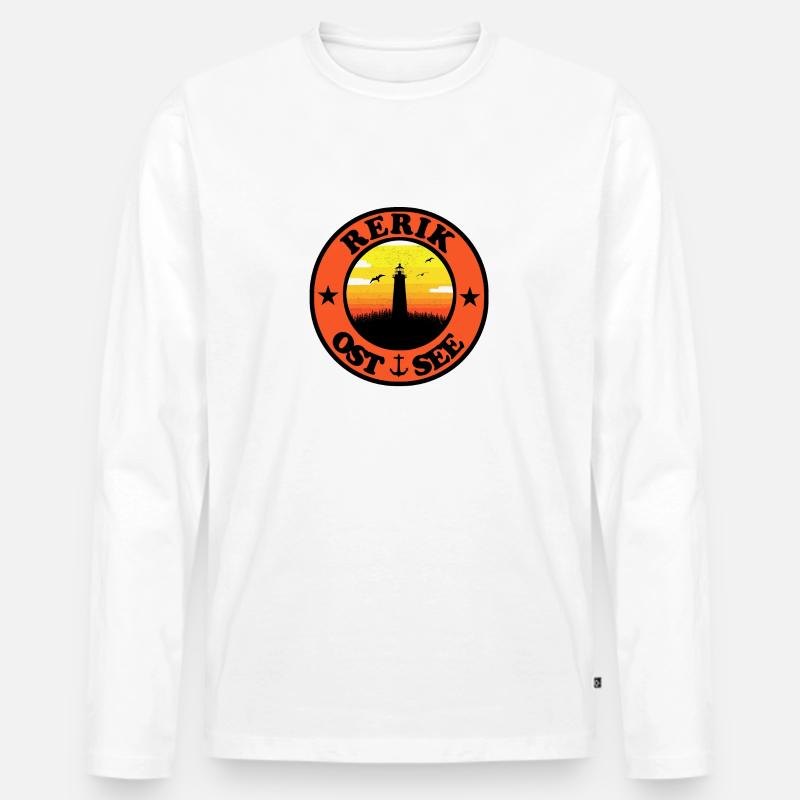 Leuchtturm Ostsee Rerik - Männer Premium Bio Langarmshirt - Weiß