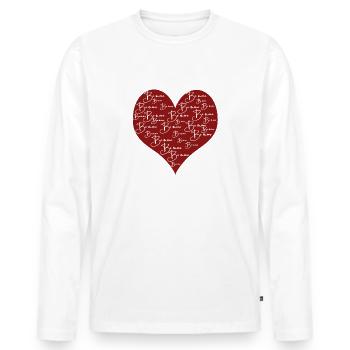 Be mine rot - Männer Premium Bio Langarmshirt - Weiß - Vorne - Nico (187cm)