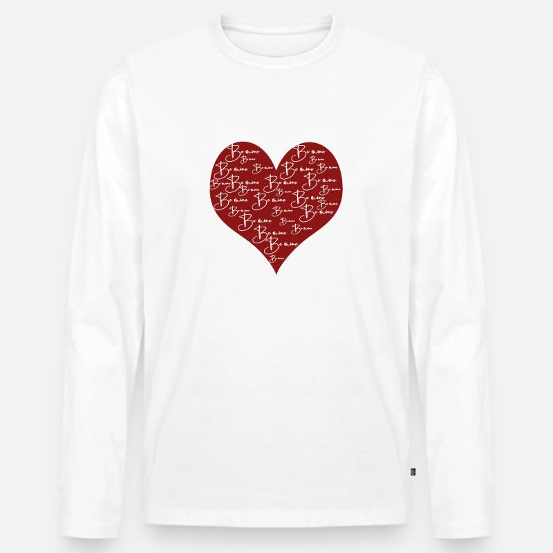 Be mine rot - Männer Premium Bio Langarmshirt - Weiß