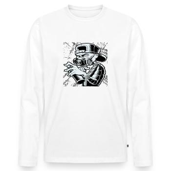 Abstract Graffiti Man - Men's Premium Organic Long Sleeve Shirt - white - Front - Nico (187cm)