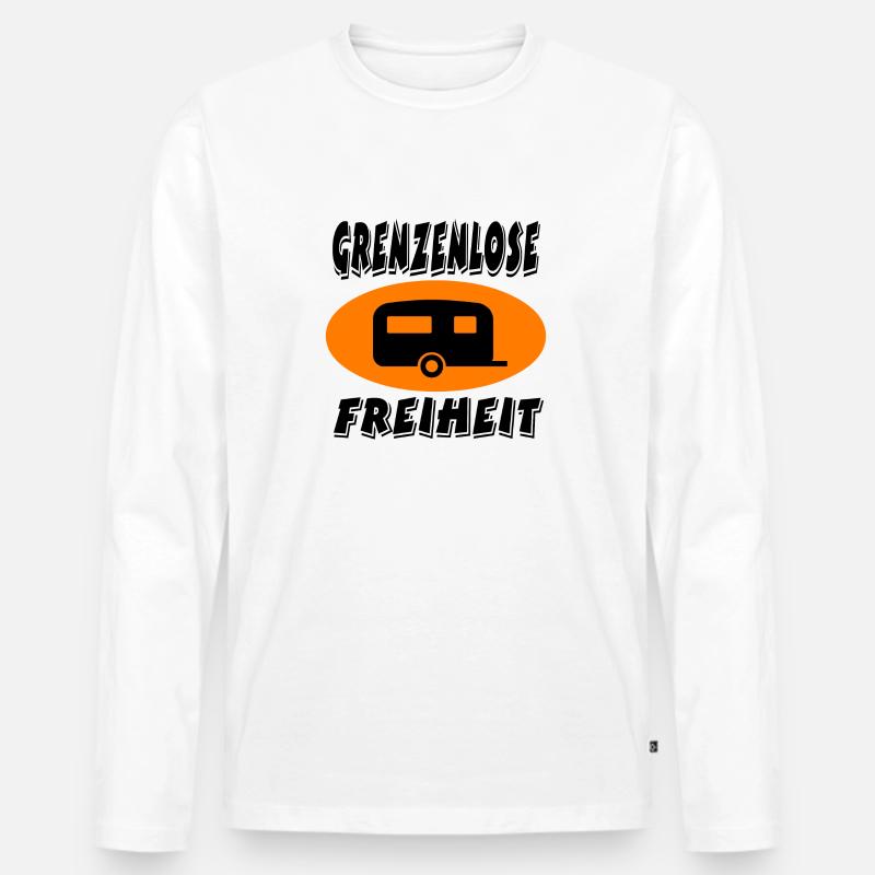 Camping - Männer Premium Bio Langarmshirt - Weiß