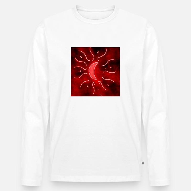 Luna Mandala Roja - Männer Premium Bio Langarmshirt - Weiß