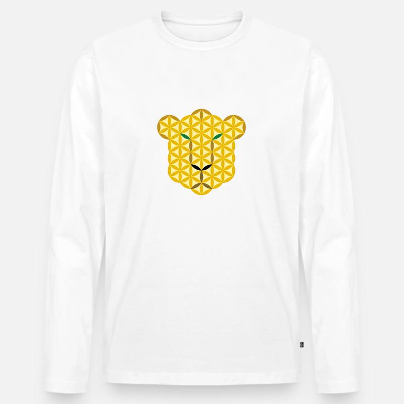 Leopard des Lebens Gr/E - Männer Premium Bio Langarmshirt - Weiß