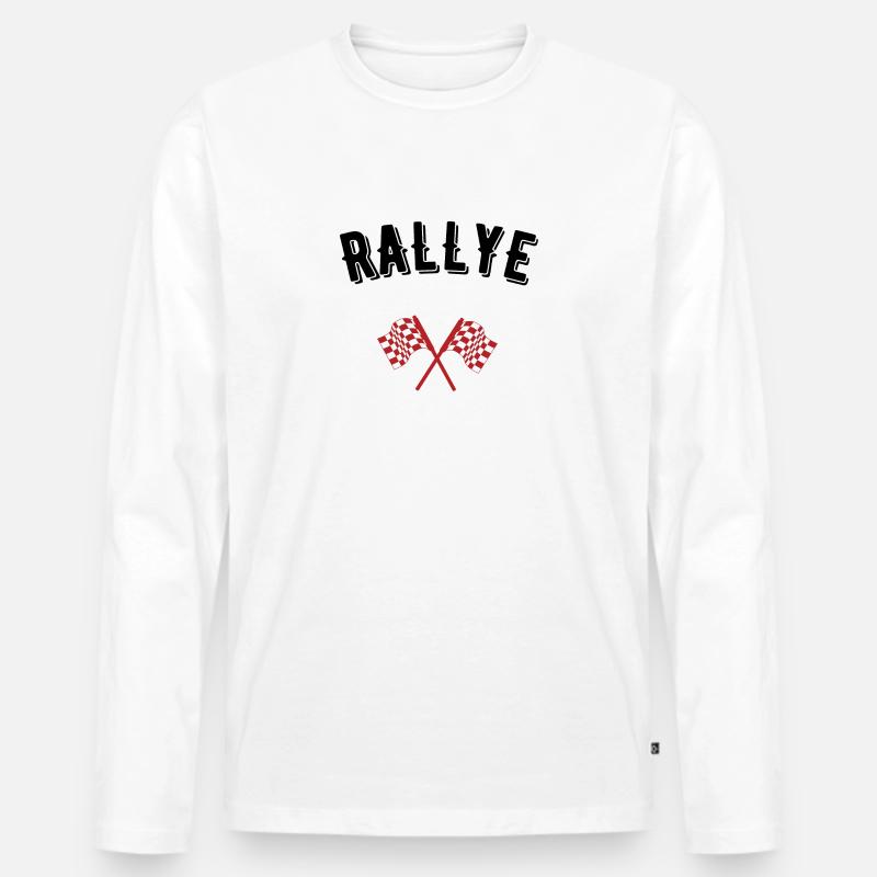 Rallye - Männer Premium Bio Langarmshirt - Weiß