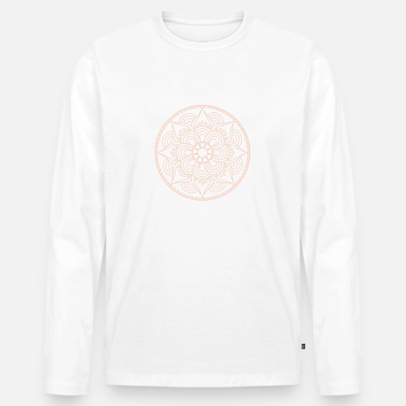 Mandala Mandala - Männer Premium Bio Langarmshirt - Weiß