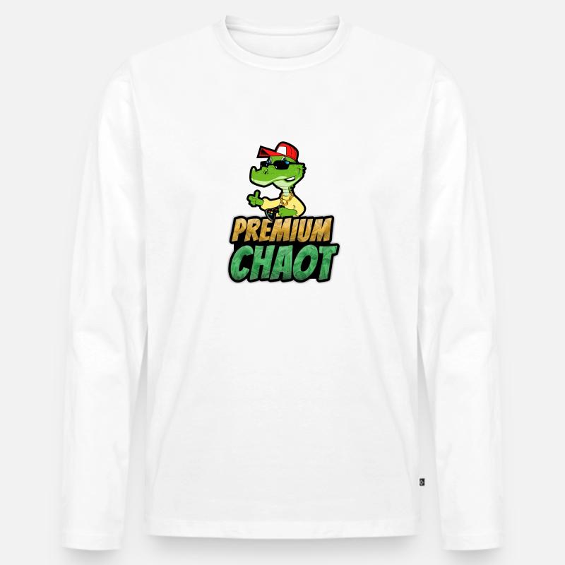 Premium Chaot - Männer Premium Bio Langarmshirt - Weiß