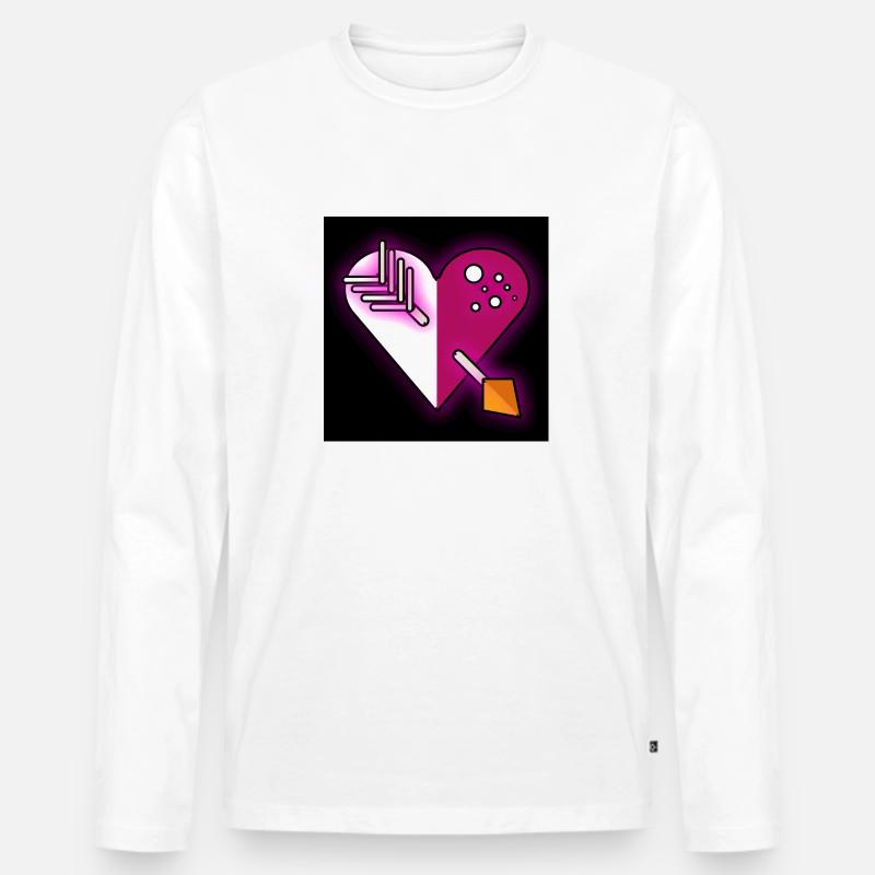 Herz - Einz - Männer Premium Bio Langarmshirt - Weiß
