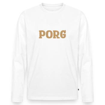 May the Porg be with you - Men's Premium Organic Long Sleeve Shirt - white - Front - Nico (187cm)