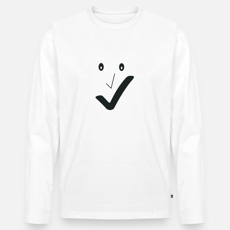 Feines Lächeln - Feines Gesicht 02. - Männer Premium Bio Langarmshirt - Weiß