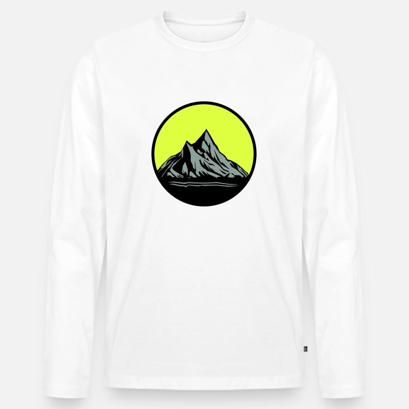 Mountains - Männer Premium Bio Langarmshirt - Weiß