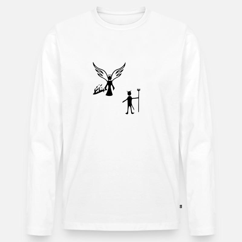 Konfrontation - Männer Premium Bio Langarmshirt - Weiß