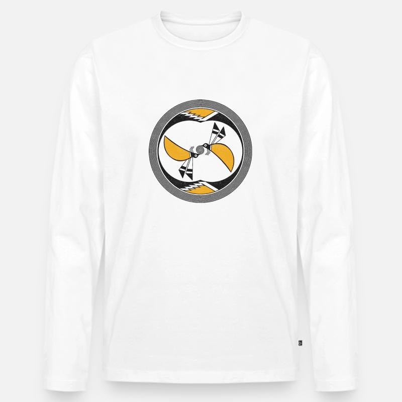 Schmetterling - Männer Premium Bio Langarmshirt - Weiß