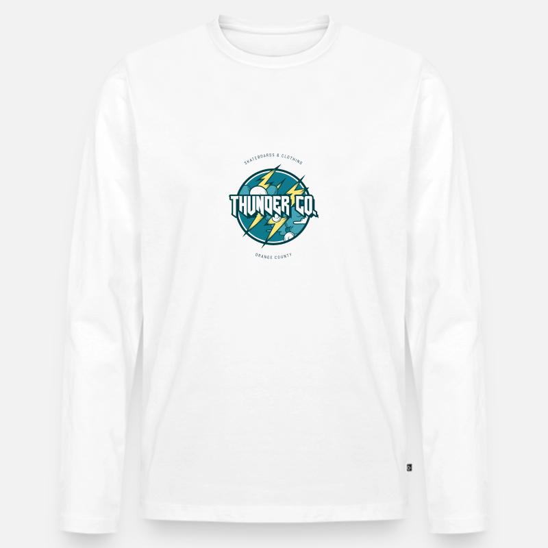 THUNDER CO. - Männer Premium Bio Langarmshirt - Weiß