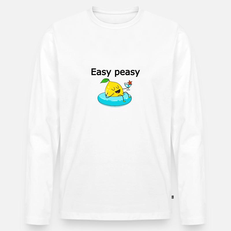 Easy Peasy Lemon Squeezy - Männer Premium Bio Langarmshirt - Weiß