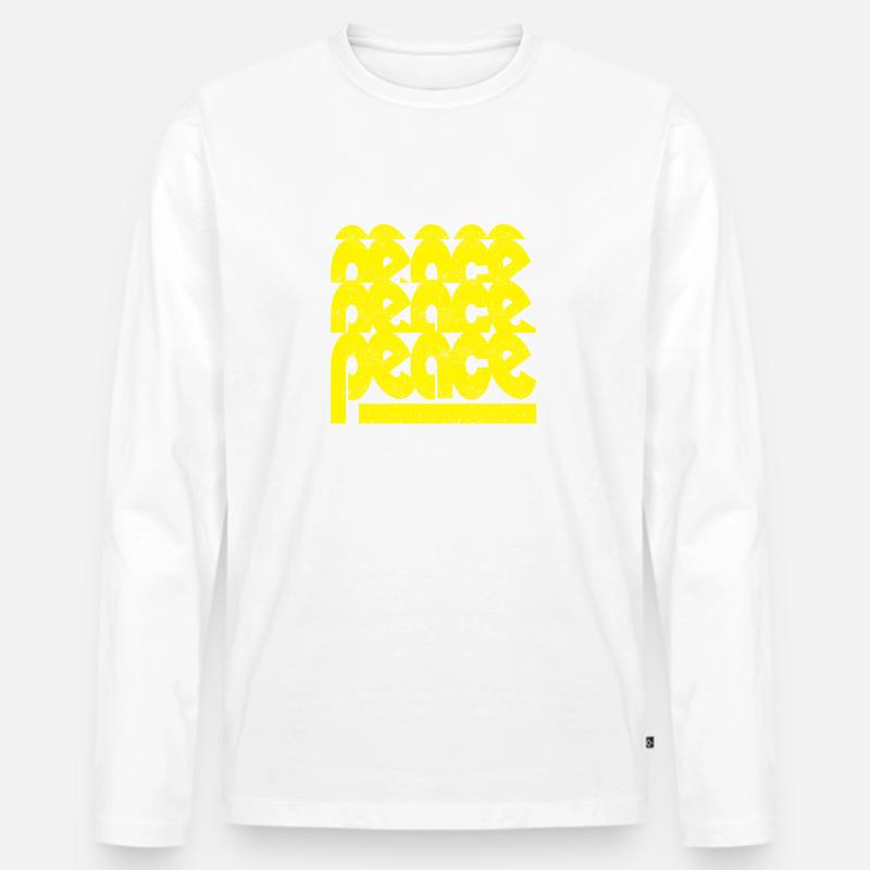 Friede - Männer Premium Bio Langarmshirt - Weiß