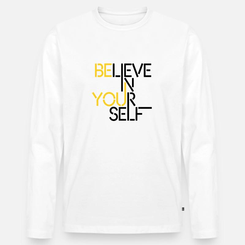 Be You White Tee - Männer Premium Bio Langarmshirt - Weiß