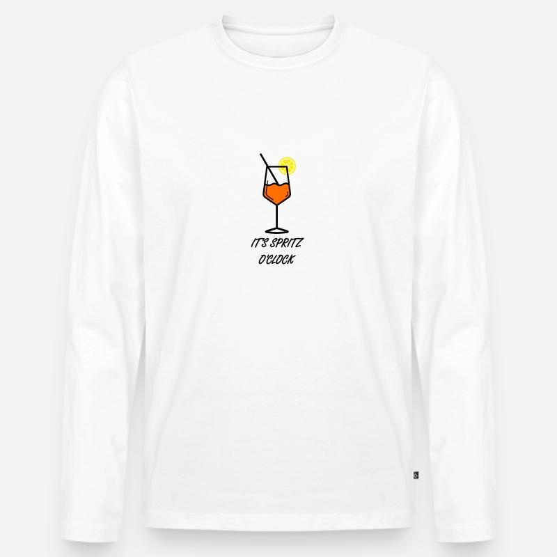It's Spritz o'clock - Männer Premium Bio Langarmshirt - Weiß
