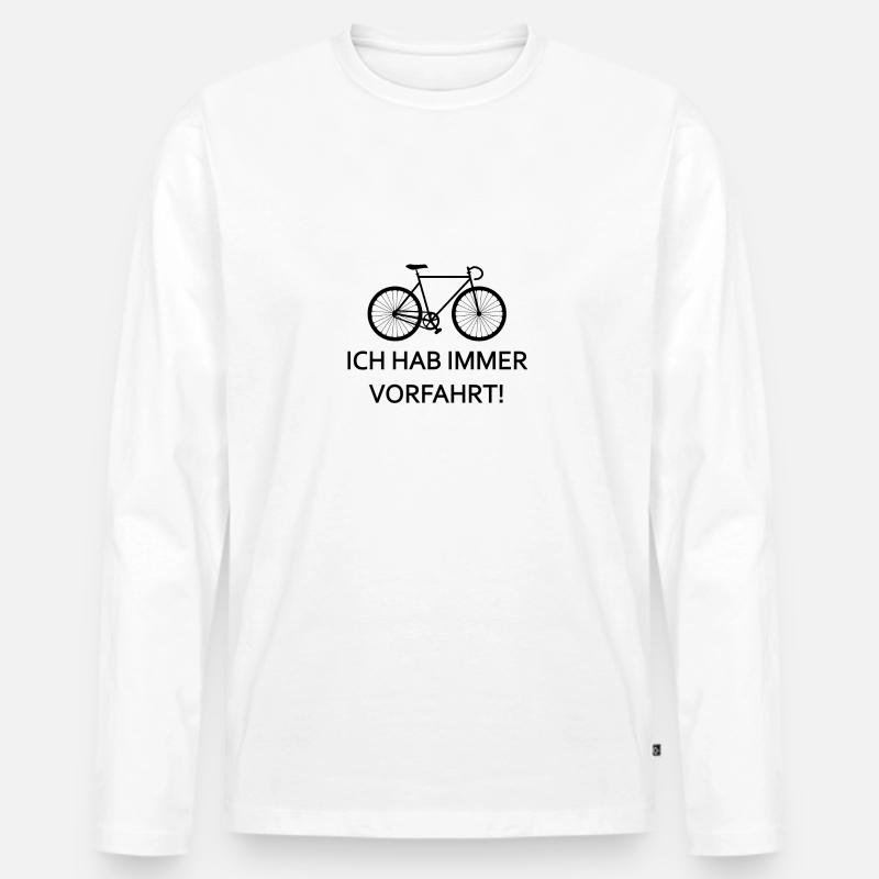 Ich hab immer Vorfahrt - Männer Premium Bio Langarmshirt - Weiß